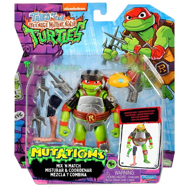 Tartarugas Ninja, Boneco 10cm Mix 'N Match Raphael (Raph) - As